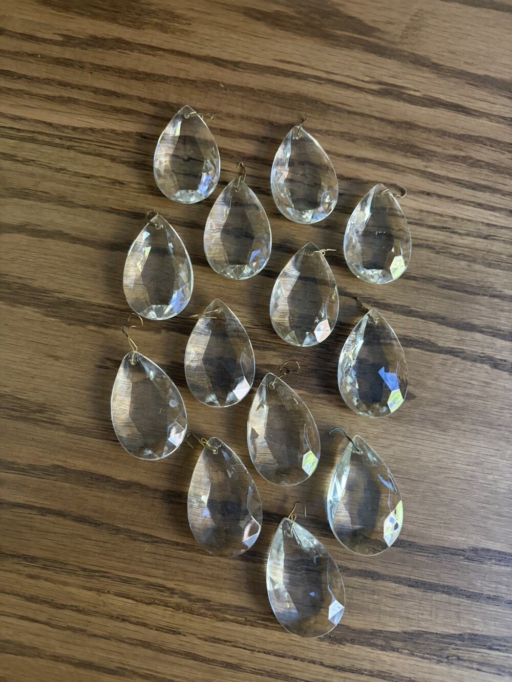 Vintage Chandelier Lamp Clear Crystal Icicle Prisms Hanging Crystal Pendant (13)